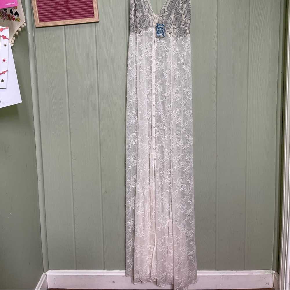 Free People Next to You lace button down dress - Picture 4 of 8